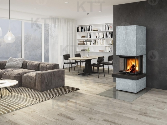 CARA CS 02 mastenec designový akumulačný krb s výsuvnými dvierkami